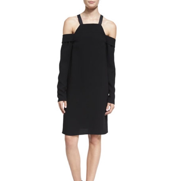 tibi cold shoulder dress